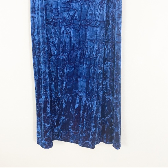 Limited Too Y2K Girls Blue Velvet Maxi Skirt Stretchy Fit Size 14 - Picture 8 of 10
